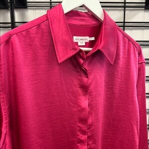 Good American Pink Satin Blouse NWT